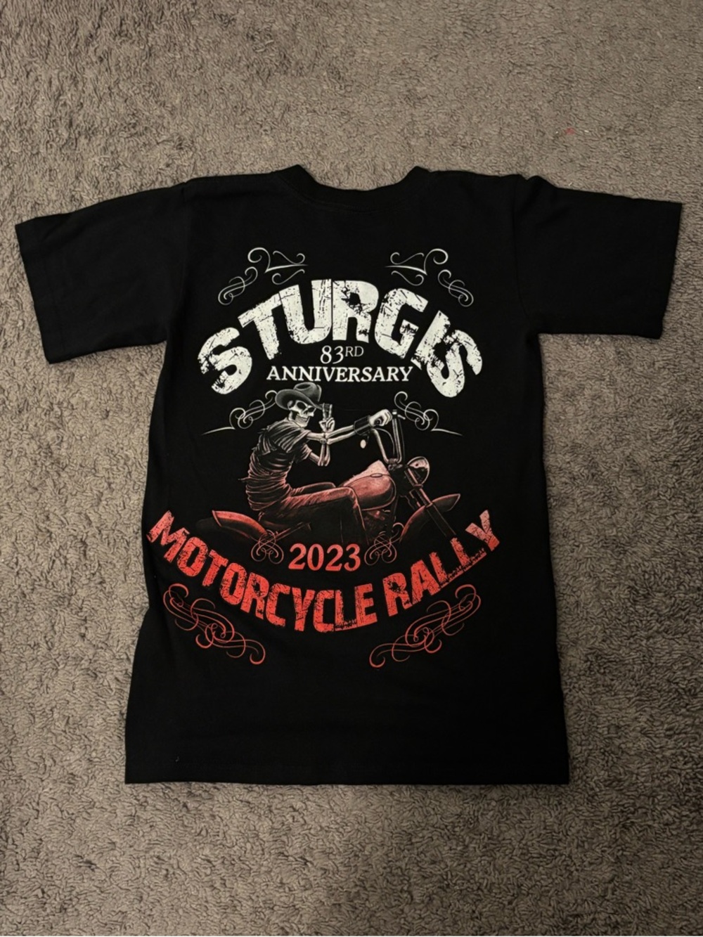 Sturgis 2023 Motorcycle Rally Black Graphic Tee XS